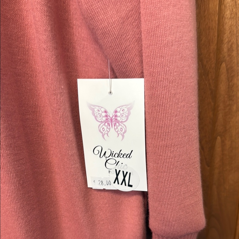 Zenana Outfitters Pink Cardigan Sweater V-Neck Long Sleeve - Picture 3 of 4